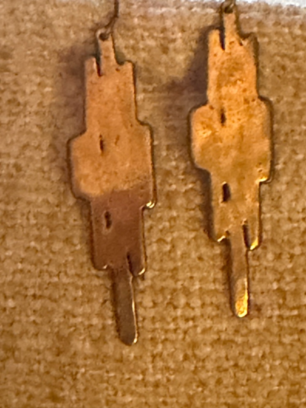 Geometric Gold Tone Dangle Earrings